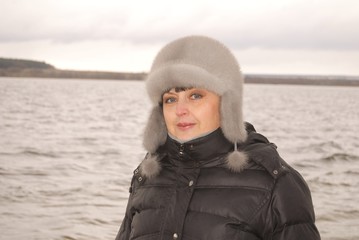 woman near the lake