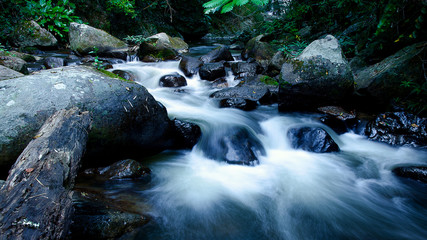 Naklejka na ściany i meble Paradise Waterfall located in deep forest of Thailand.