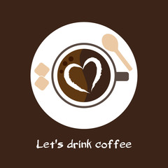 Vector modern flat coffee cup.