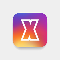 Letter X vector, logo. Useful as branding symbol, identity, alphabet element, square app icon, clip art and illustration.