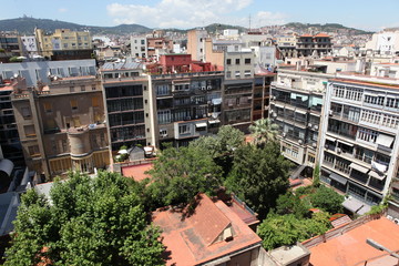 Fototapeta premium Aerial view Barcelona, Spain
