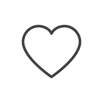Heart outline icon vector isolated