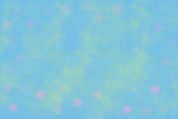 kartka z płatkami śniegu