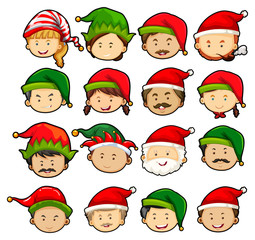 People in christmas hats