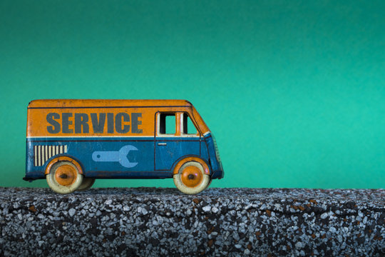 Service truck, vintage toy car