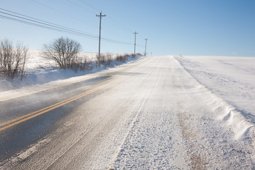 Rural highway during Winter