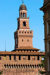 Fototapeta premium Sforza Castle in Milan Italy - Castello Sforzesco