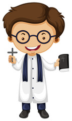 Preist holding cross and bible