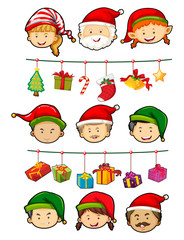 Christmas theme with people and ornaments