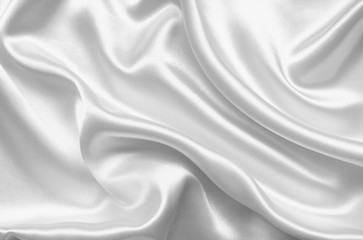 Naklejka premium Smooth elegant white silk or satin as wedding background