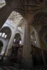 Fototapeta premium Santa Iglesia Catedral de Nuestra Señora de la Asunción y de San Frutos de Segovia, conocida como la Dama de las Catedrales estilo gótico,Castilla y León,España