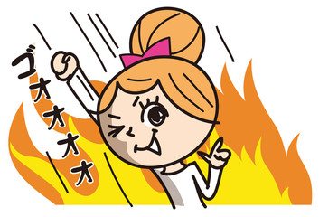 女の子　ラフ　やる気