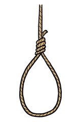 hanging rope / cartoon vector and illustration, hand drawn style, isolated on white background.