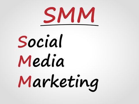 SMM. Social Media Marketing graphic presentation. Vector illustration. 