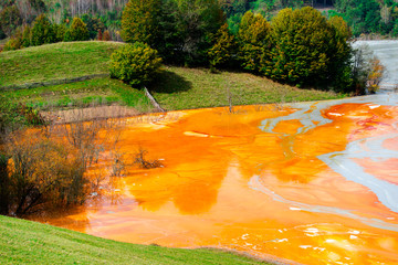 pollution lake with residuals cooper mine