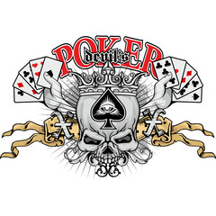  grunge skull coat of arms