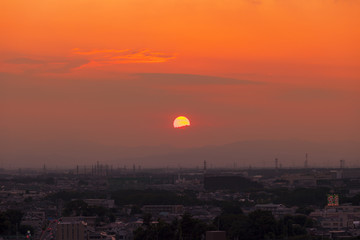 夕陽と夕焼け