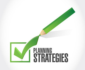 planning strategies check mark sign concept