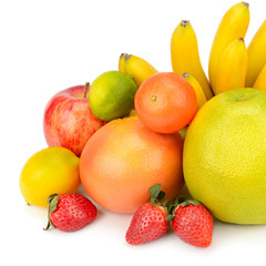 Fototapeta na wymiar fruit set isolated on a white background