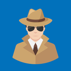 Flat Detective icon vector - Professions icons