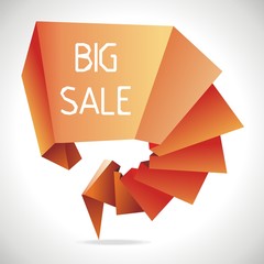 geometric sale design template. Origami Sale banner. Vector illustration