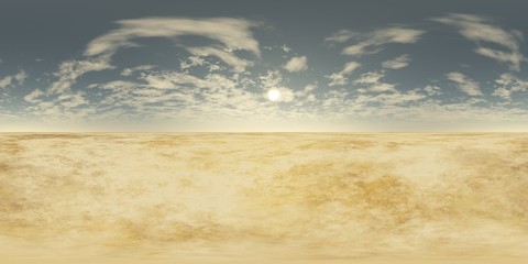 Environment map. HDRI map. Equirectangular projection. Spherical panorama. landscape.sandy desert.
