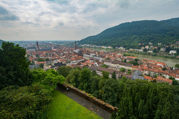 Fototapeta na wymiar View on Heidelberg from the Castle in Germany