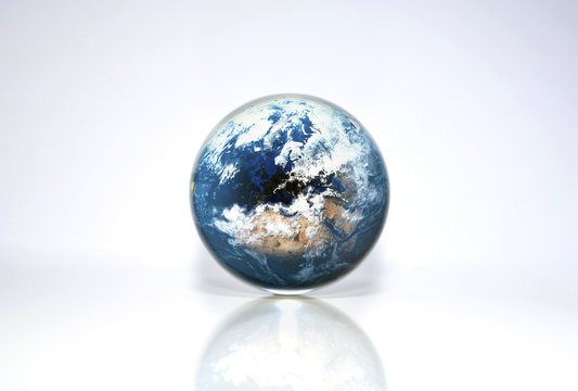Planet Earth in crystal ball, Elements of this image furnished by NASA