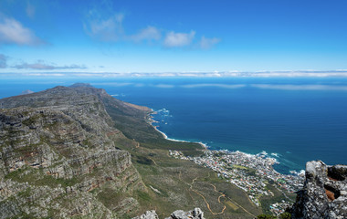 View of top of Table Mountain ins Cape Town, South Africa