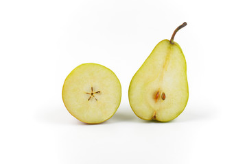two halves of pear