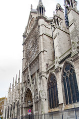 Fototapeta premium Side facade's details of Notre-Dame of Paris Cathedral