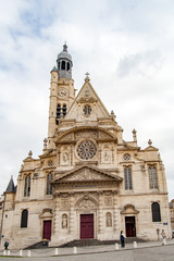 Fototapeta na wymiar PARIS, FRANCE. april 24, 2016. Famous Church in the Quartier Latin