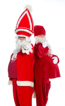 Real Santa Claus and dwarf
