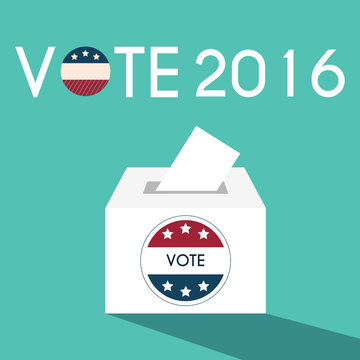 Presidential Election Day Vote Box. American Flag's Symbolic Ele