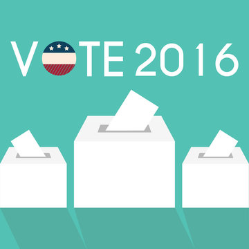 Presidential Election Day Vote Box. American Flag's Symbolic Ele