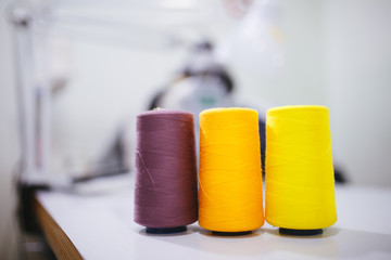 Different colors thread on sewing machine