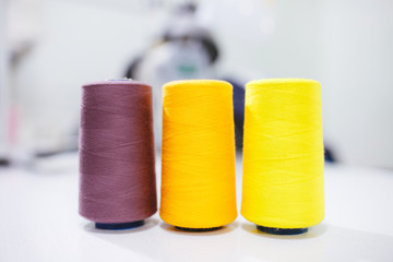 Different colors thread on sewing machine