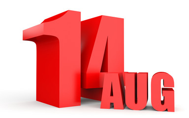 August 14. Text on white background.