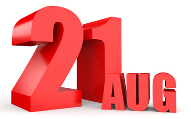 August 21. Text on white background.
