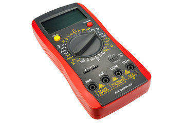 Digital multimeter isolated on a white background