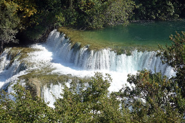 The Main waterfall in Krka national park , Croatia