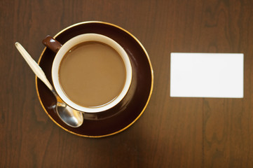 Obraz na płótnie Canvas Visitenkarte mit Kaffeetasse