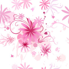 pink flowers seamless