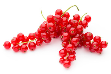 Red Currant close up isolated on white.