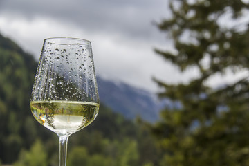 Wein und Regen in den Alpen