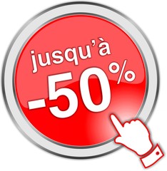 bouton jusqu'à -50%