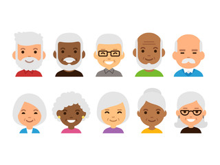 Fototapeta premium Old people avatars