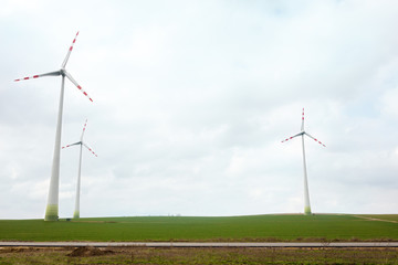 Fototapeta na wymiar Energy wind turbines