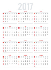 Weekly planner template for companies and private use. Week star