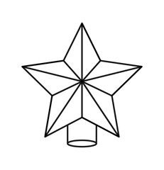 Star icon. Christmas season decoration and celebration theme. Isolated design. Vector illustration